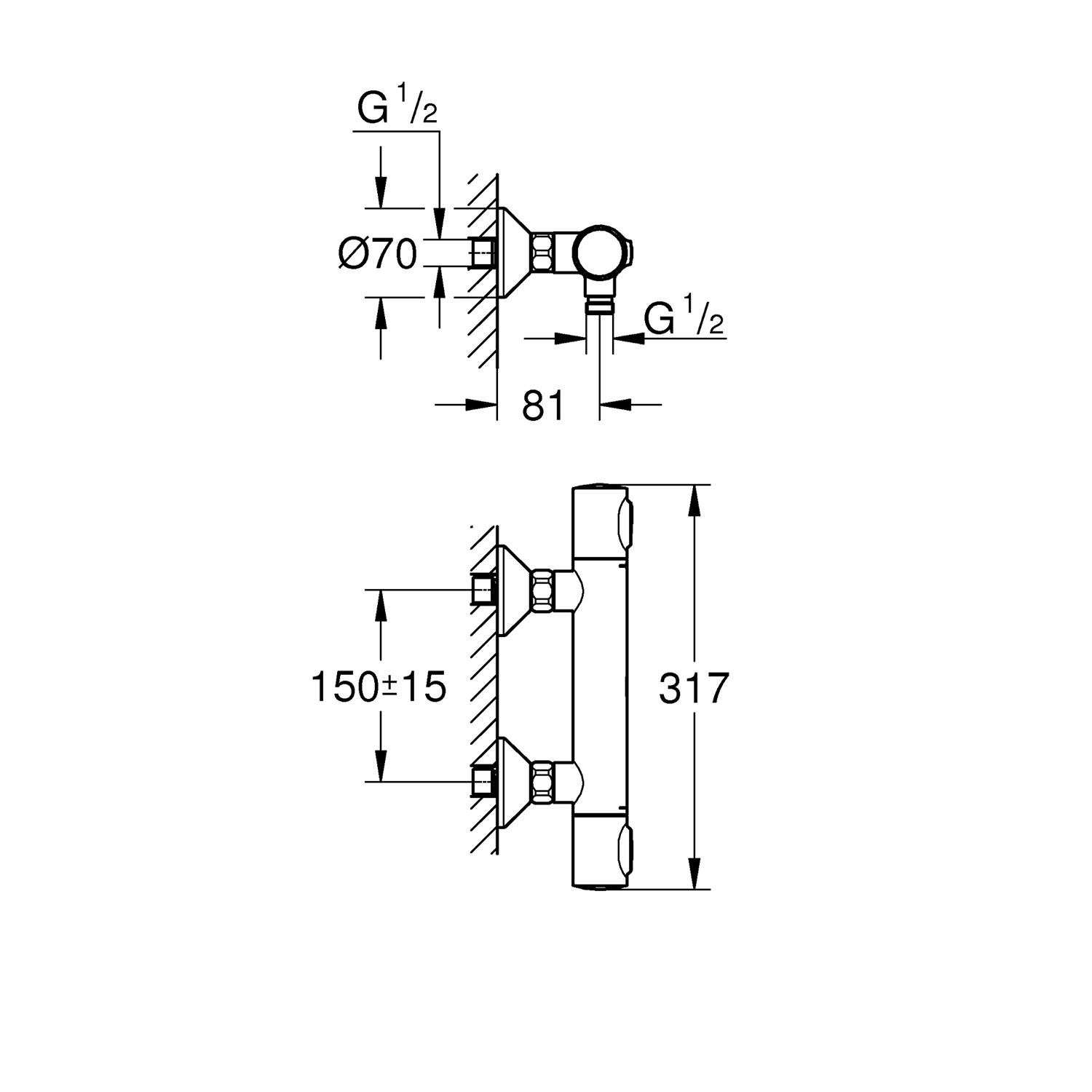 Змішувач для душу Grohe QuickFix Precision Flow 34840000 CV030606 з термостатом Хром (159182) - фото 2