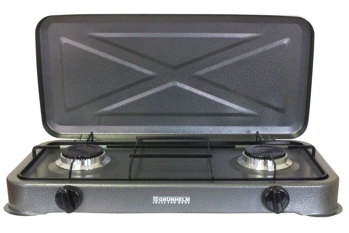 Газовая плита GGP-6012 2 конфорки с крышкой