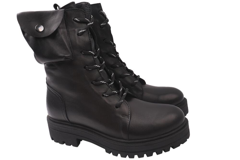 Ботинки женские Endican из кожи высокие р. 37 Черный (61-21ZHC)