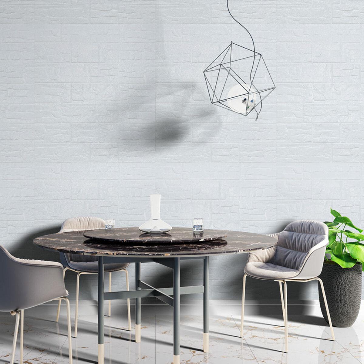 Панель самоклеящаяся декоративная 3D камень рваный кирпич 155 700x770x5 мм Белый (SW-00000484) - фото 5 Панель самоклеящаяся декоративная 3D камень рваный кирпич 155 700x770x5 мм Белый (SW-00000484) - фото 5