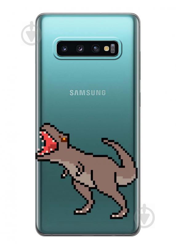 Чехол iSwag для Samsung Galaxy S10 Пиксельный динозавр (H413) Чехол iSwag для Samsung Galaxy S10 Пиксельный динозавр (H413)