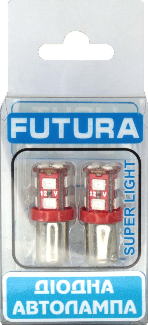 Лампочка FUTURA с цоколем LED T4W SMD 12 диодов 12V-2,5Вт BA9s 2 шт. Красный (70614)
