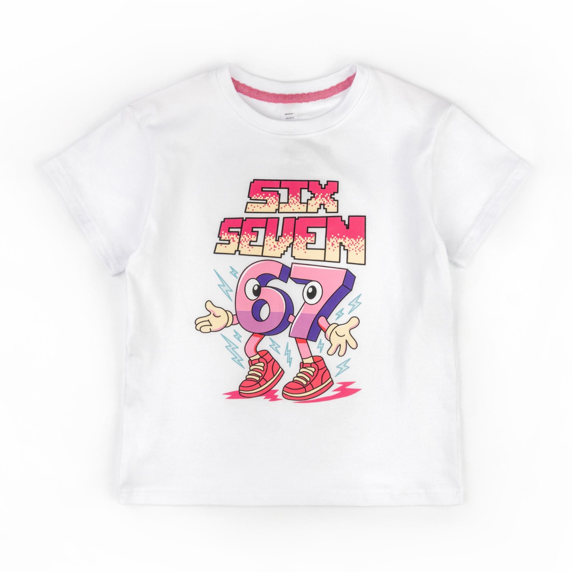 Футболка для девочки Dexter's Six Seven 152515 кулир 140 см Белый (714441397)