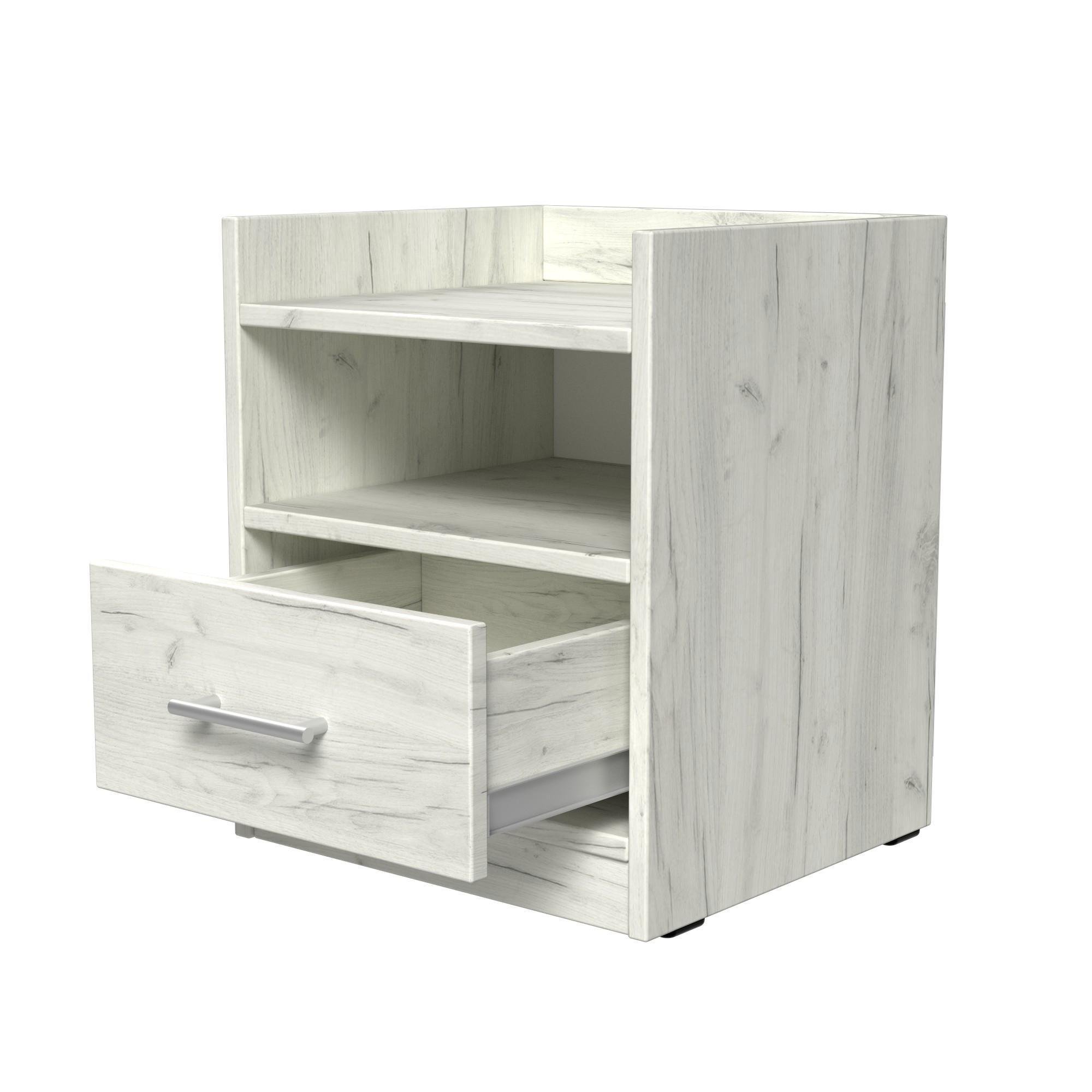 Тумба прикроватная ТП7 SENAM 450х380х350 мм ДСП Дуб Крафт Белый - фото 4