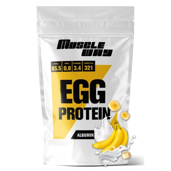 Протеин яичный альбумин для роста мышц MuscleWay EGG PROTEIN 500 г Банан (21-137-ALB-b-500g)
