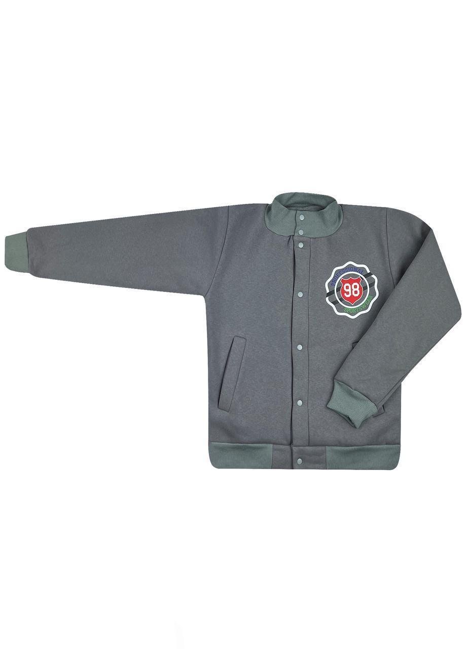Бомбер детский на кнопках тринитка р. 36 Серый (3612)