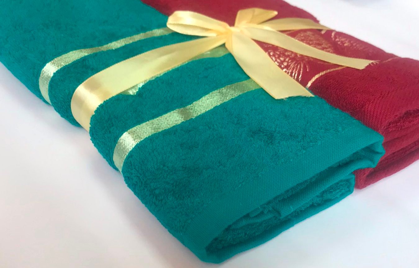 Подарочный набор полотенец Ideal 50х90 см Бордовый/Зеленый (1461149)