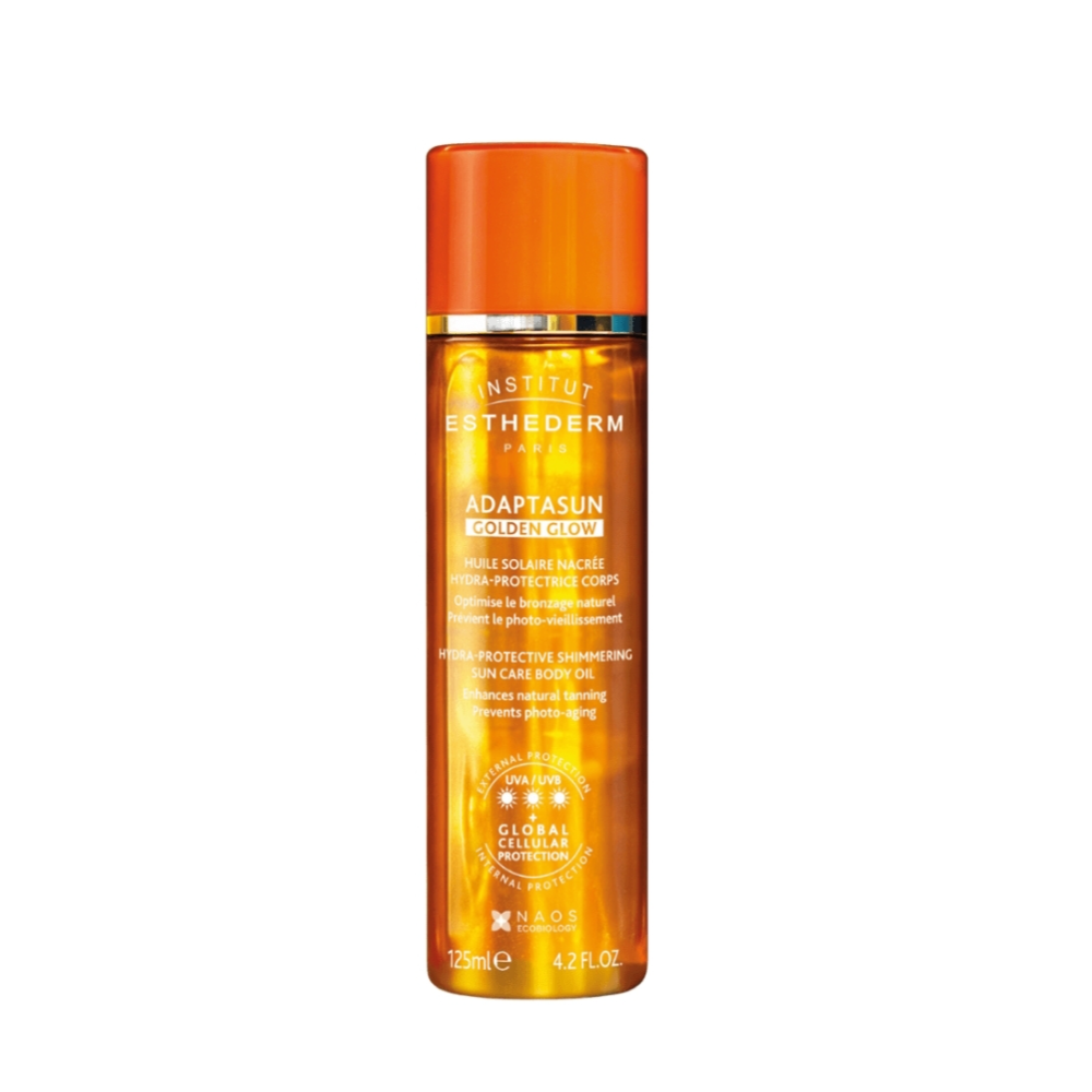 Олія захисна з шимером Institut Esthederm Adaptasun Golden Glow Hydra-Protective Shimmering Sun Care Body Oil 125 мл Олія захисна з шимером Institut Esthederm Adaptasun Golden Glow Hydra-Protective Shimmering Sun Care Body Oil 125 мл