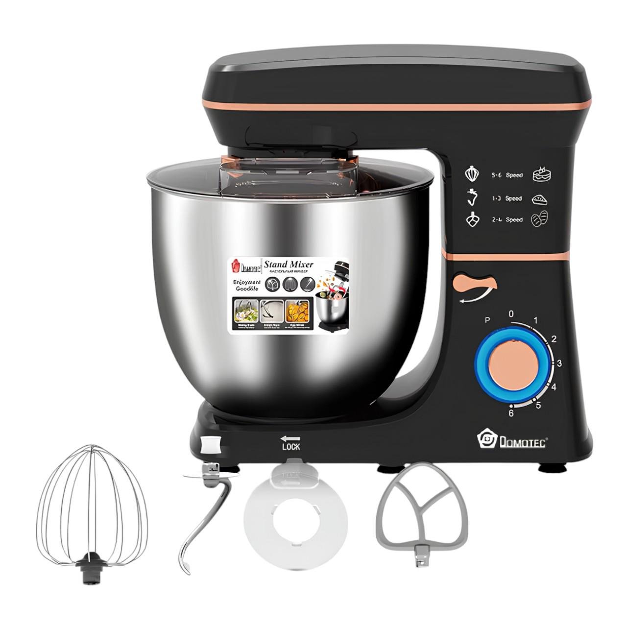 Тістоміс Domotec з комплектом насадок та імпульсним режимом 1200 Вт 12 л Чорний (R-6673) - фото 6 Тістоміс Domotec з комплектом насадок та імпульсним режимом 1200 Вт 12 л Чорний (R-6673) - фото 6