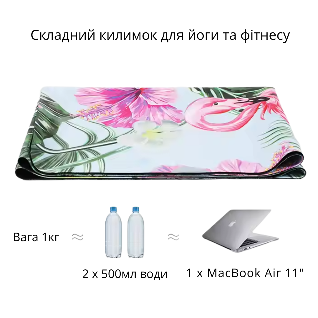 Килимок для йоги та фітнесу складний м'який з каучуку та замші спортивний принт небо - фото 3 Килимок для йоги та фітнесу складний м'який з каучуку та замші спортивний принт небо - фото 3