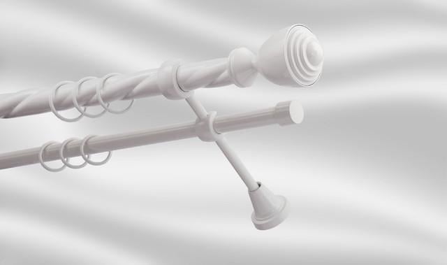 Карниз для шторы Plastidea Палацио металлический двойной витой с крючками D 25-16 мм 200 см Белый