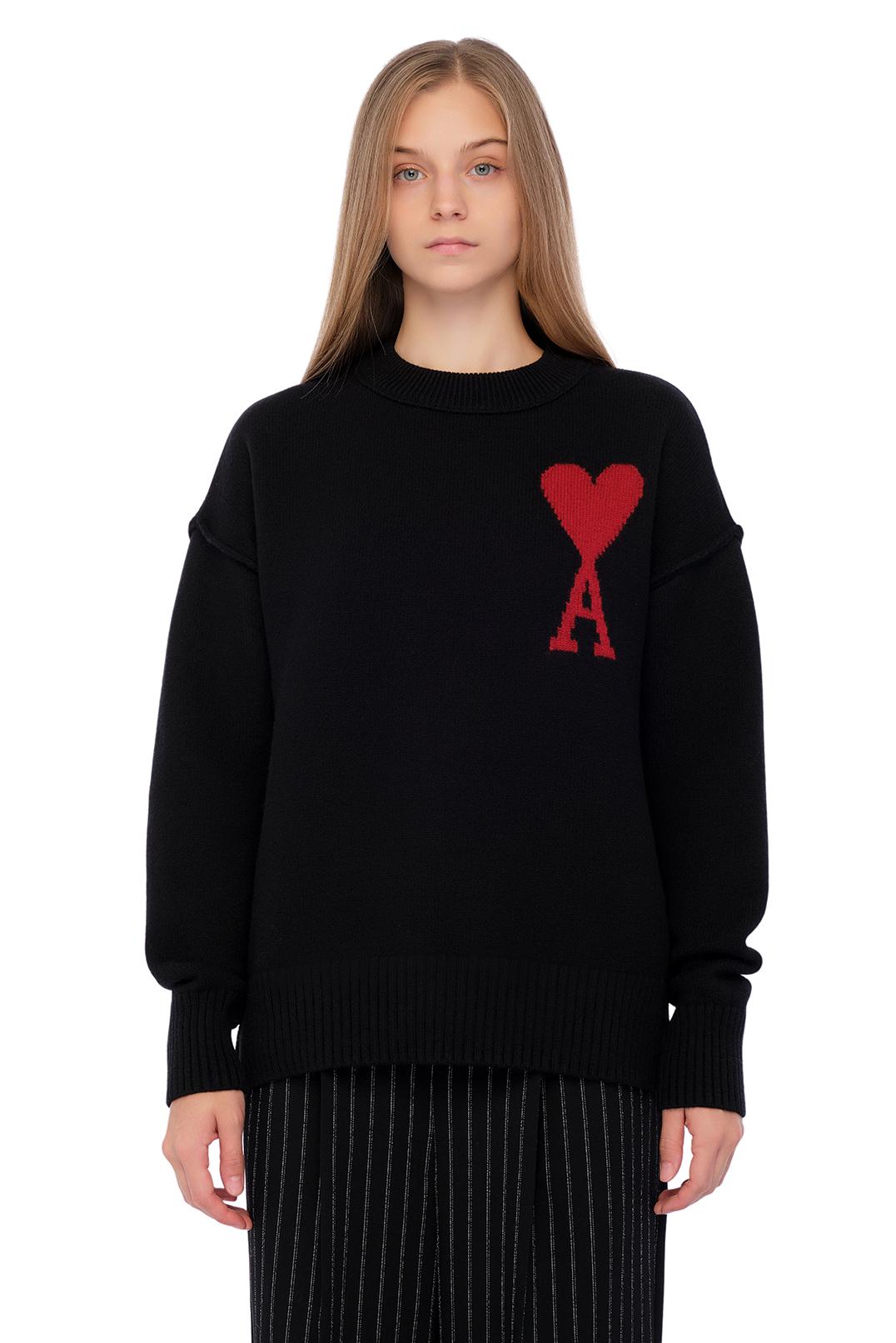 Светр AMI Paris de Coeur Sweater M Чорний