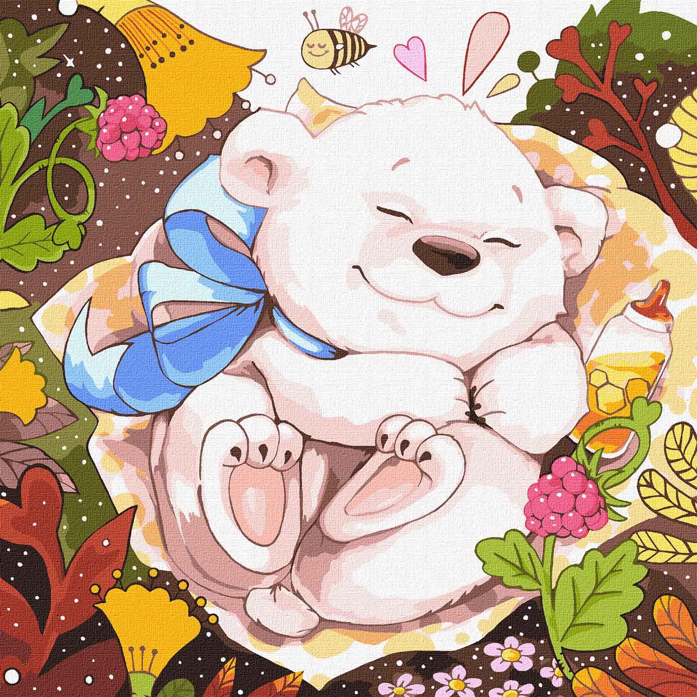 Картина по номерам Идейка Пушистый малыш 30x30 см без коробки (KHO4214)