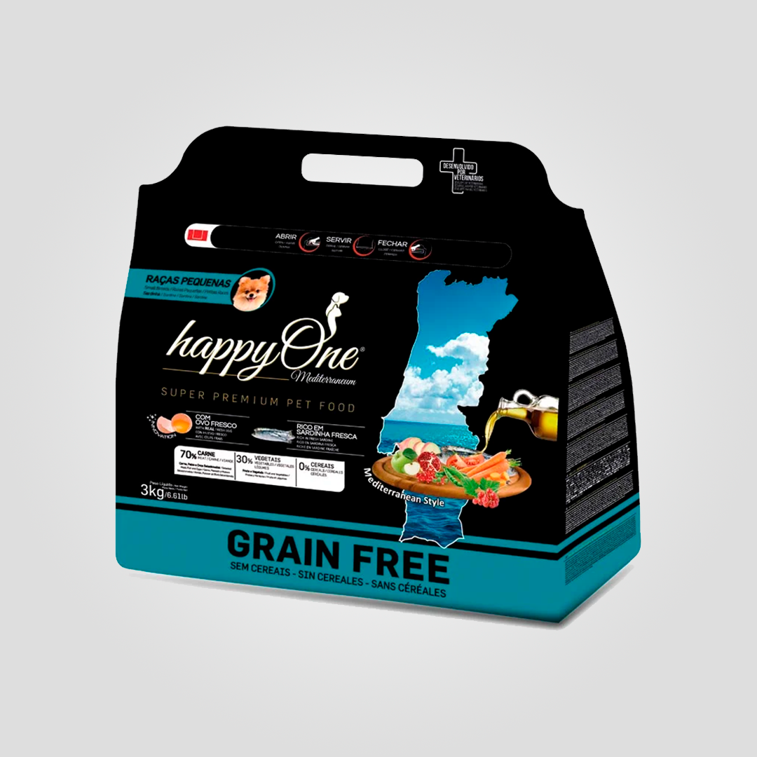 Корм сухой беззерновой HappyOne Mediterraneum Small Breeds Fresh Sardine для собак со свежей сардиной 3 кг (20503827)