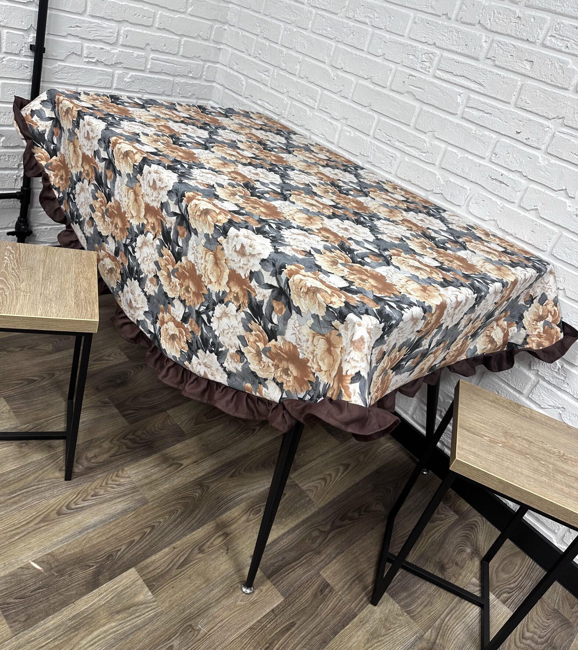 Скатерть Comfort Home Ashen flowers водоотталкивающая с тефлоновым покрытием и кантом 100x150 см
