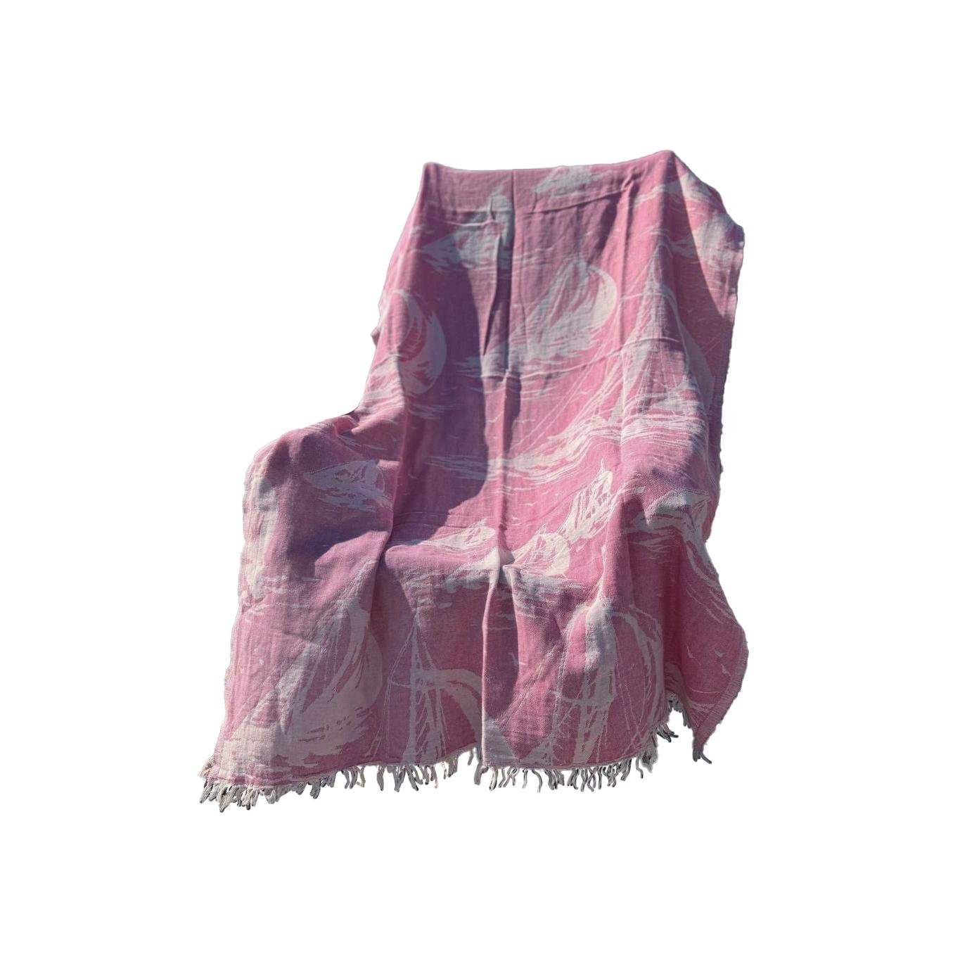 Покрывало гипоаллергенное хлопковое 100х180 см Розовый (П4К-AL-peshtamel-002-02)