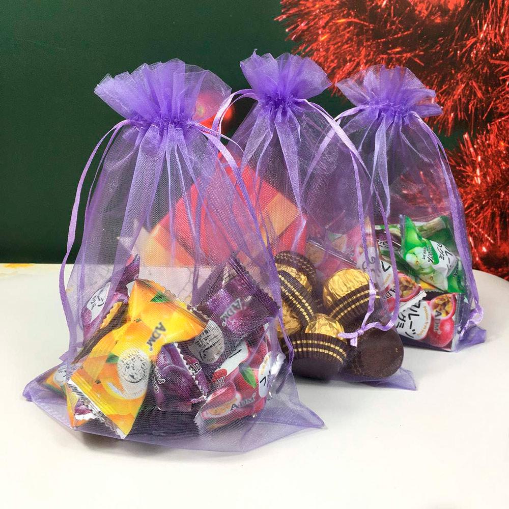Мешочки для подарков LOSSO из органзы 15х20 см 100 шт. Фиолетовый (504985144) - фото 3