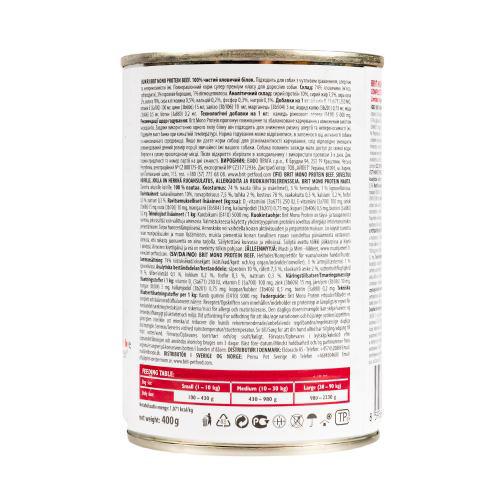 Корм влажный Brit Mono Protein Beef для собак с говядиной 400 г - фото 4 Корм влажный Brit Mono Protein Beef для собак с говядиной 400 г - фото 4