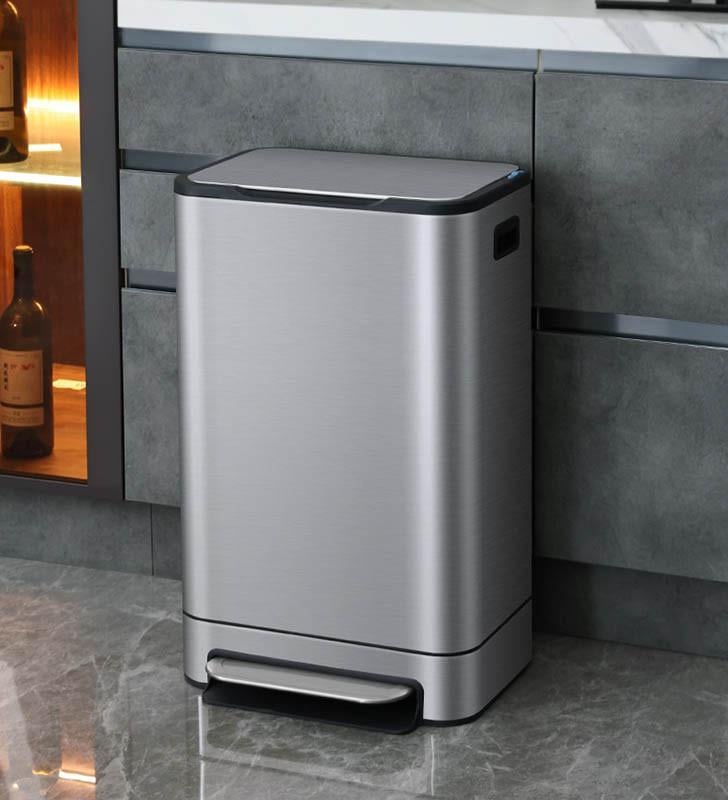 Відро для сміття з педаллю JAH 30 л Soft Close з внутрішнім відром Срібний металік - фото 6 Відро для сміття з педаллю JAH 30 л Soft Close з внутрішнім відром Срібний металік - фото 6