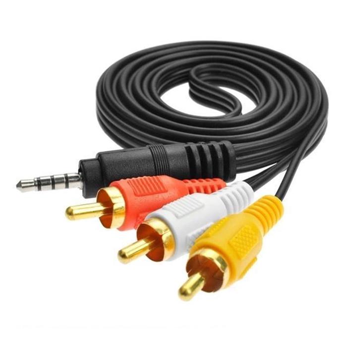 Кабель-переходник AV miniJack 3,5/3 x RCA 0,95м (800-1) - фото 2