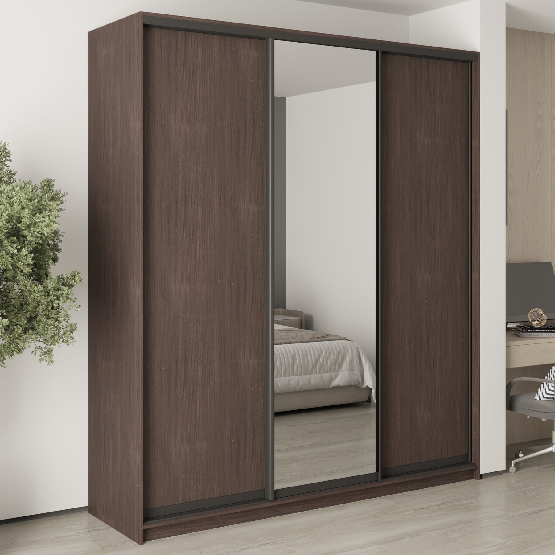 Шкаф-купе трехдверный Mebel Star Комбо BG MBS-9711 210х45х240 см Дуб ристрето (1009700)