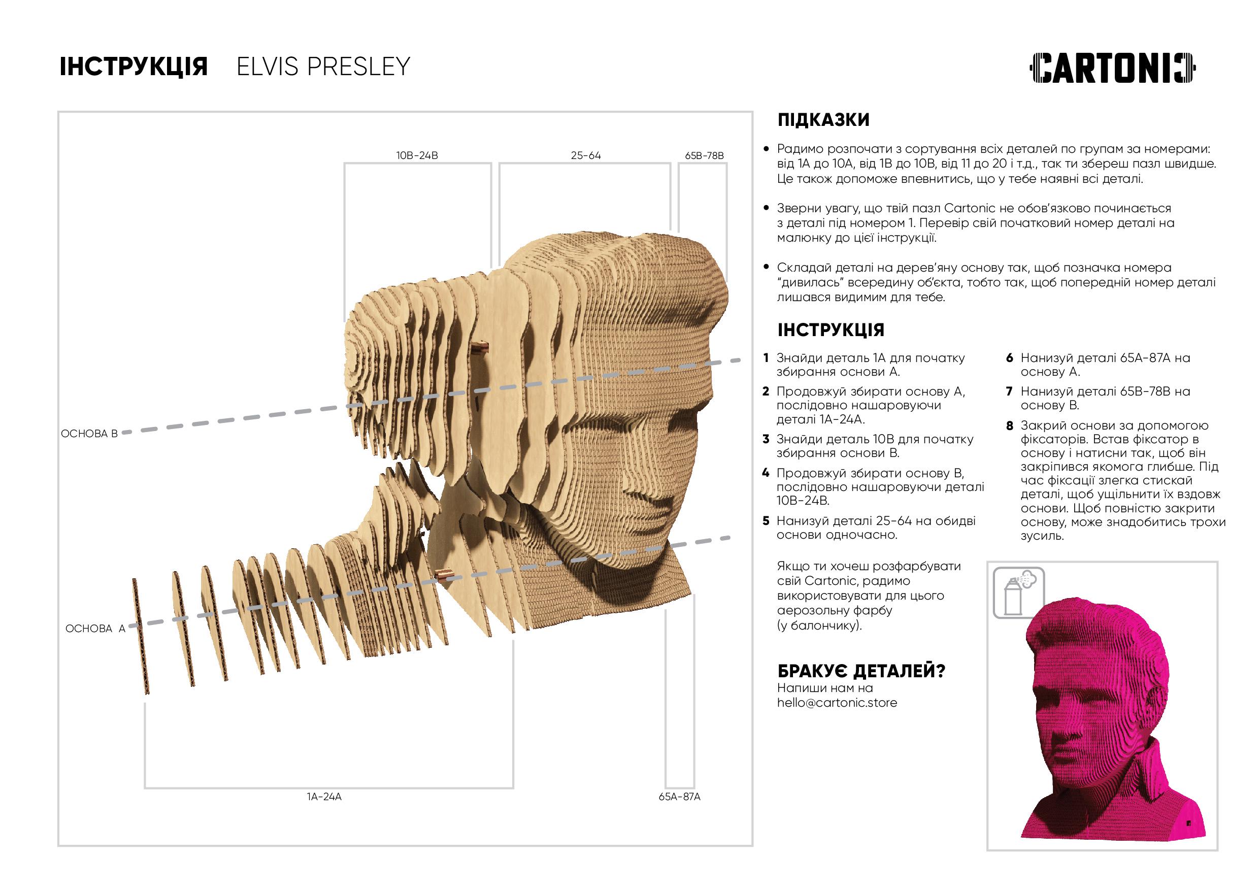 Картонний конструктор Cartonic 3D Puzzle ELVIS (8987177) - фото 9