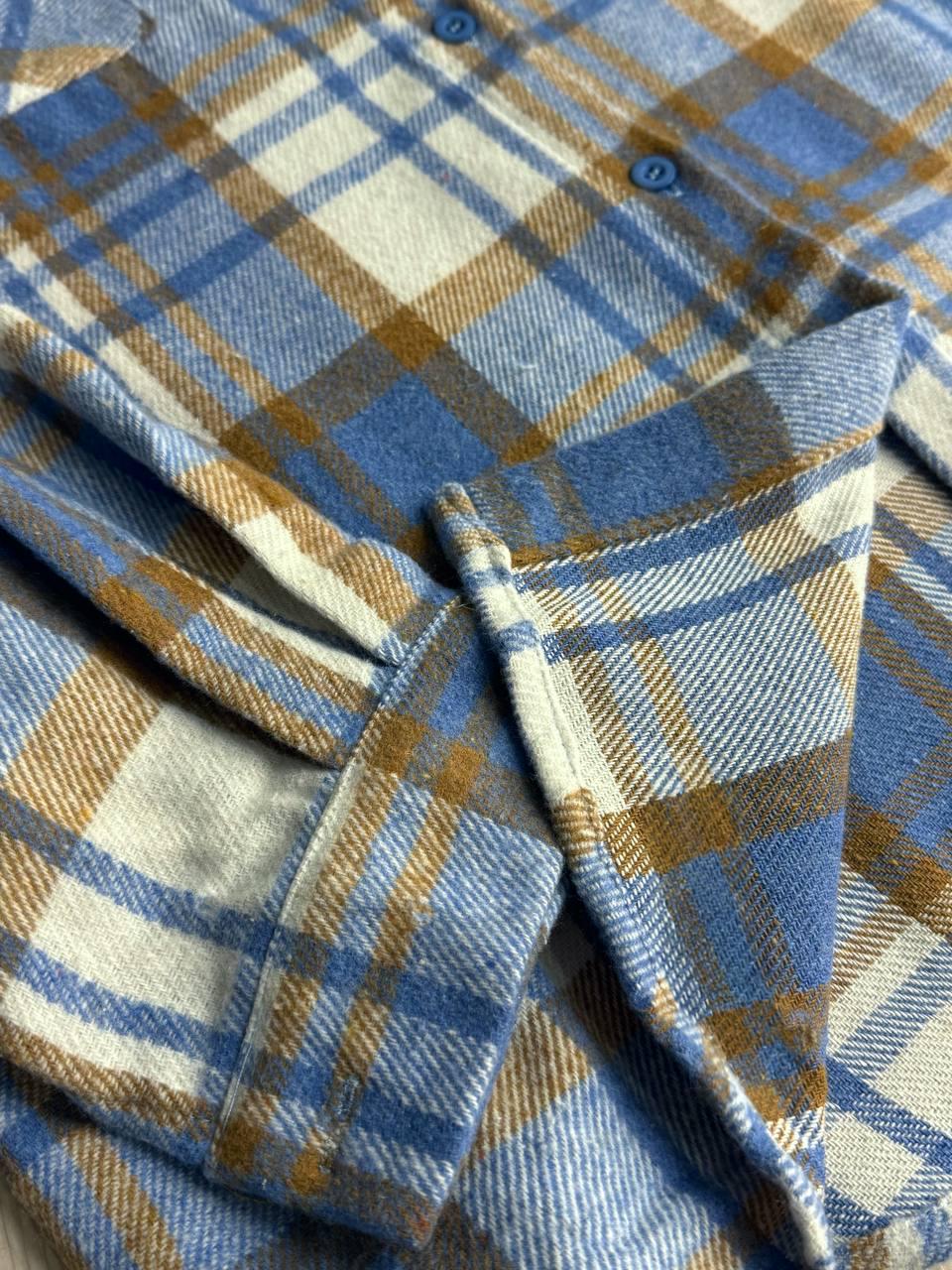 Сорочка жіноча YZY 223 картата оверсайз тепла байка OS Блакитний (5400) - фото 5 Сорочка жіноча YZY 223 картата оверсайз тепла байка OS Блакитний (5400) - фото 5