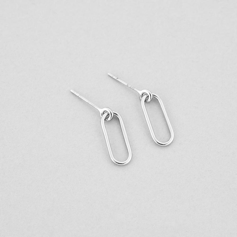 Серебряные серьги Minimal Устойчивость (6110)
