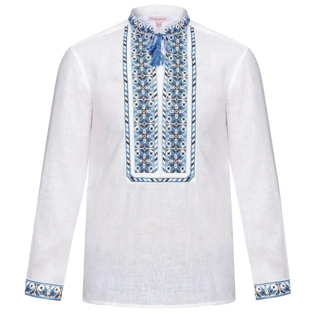 Вышиванка мужская р. 54 Белый (349) - фото 2