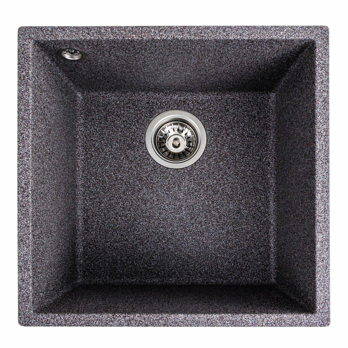 Мойка для кухни гранитная Platinum 4040 RUBA матовая Микс (PLTM-SP000040840)