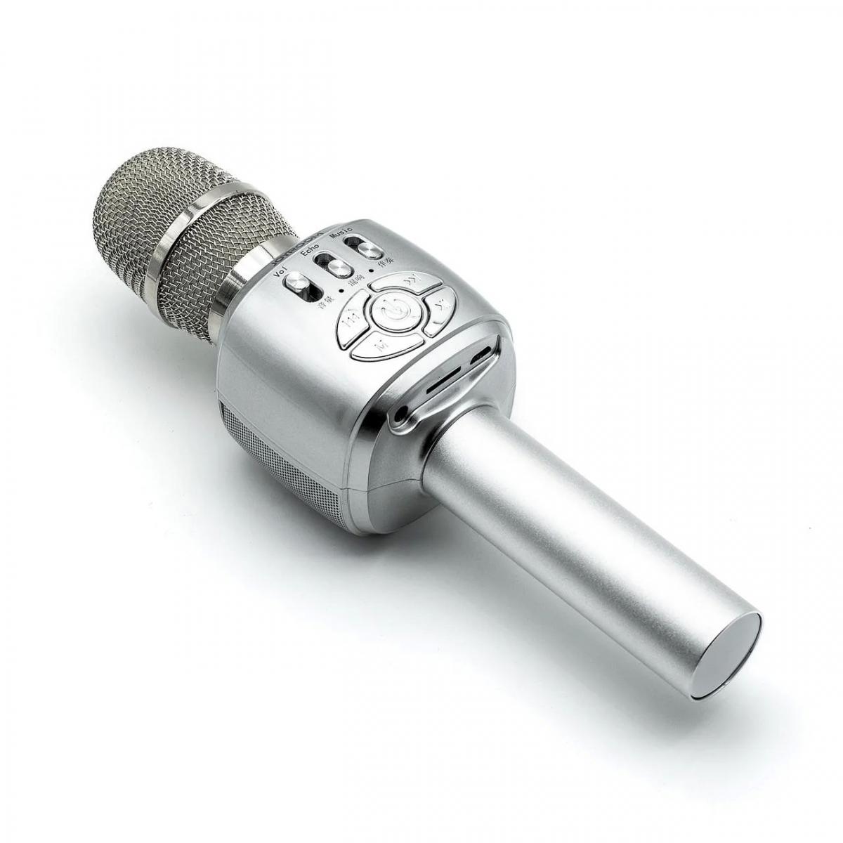 Микрофон-колонка беспроводной Joyroom external JR-MC2 Soul sound для караоке Серебриcтый