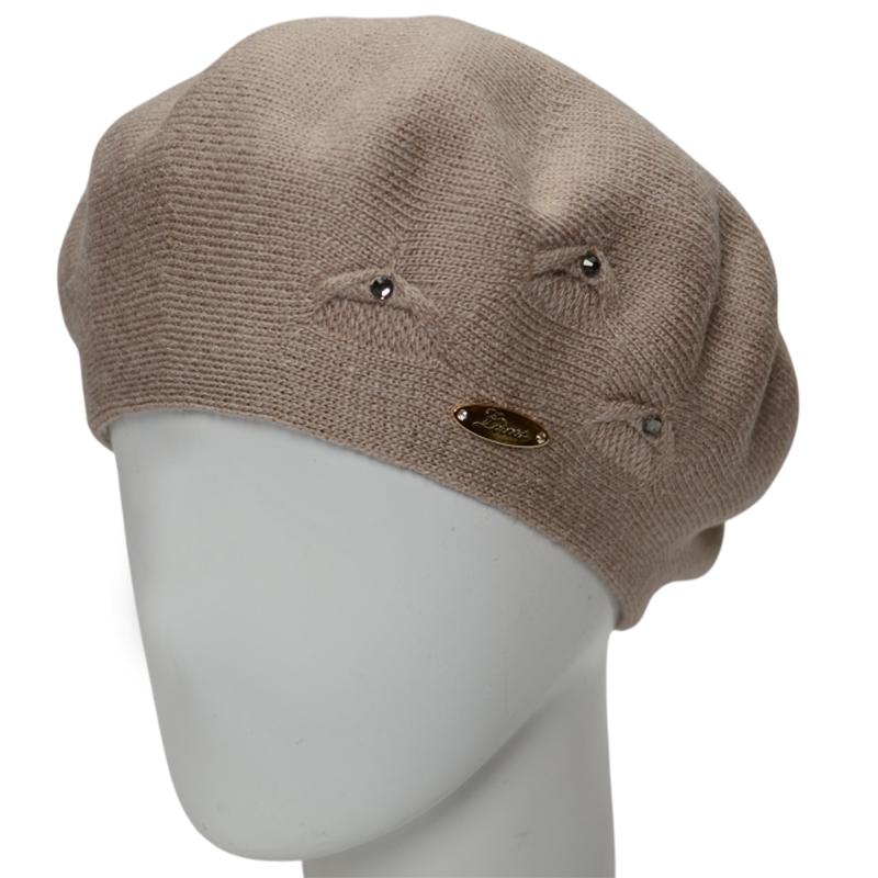 Берет женский Lirus Кристал осенний тонкой вязки  Бежевый