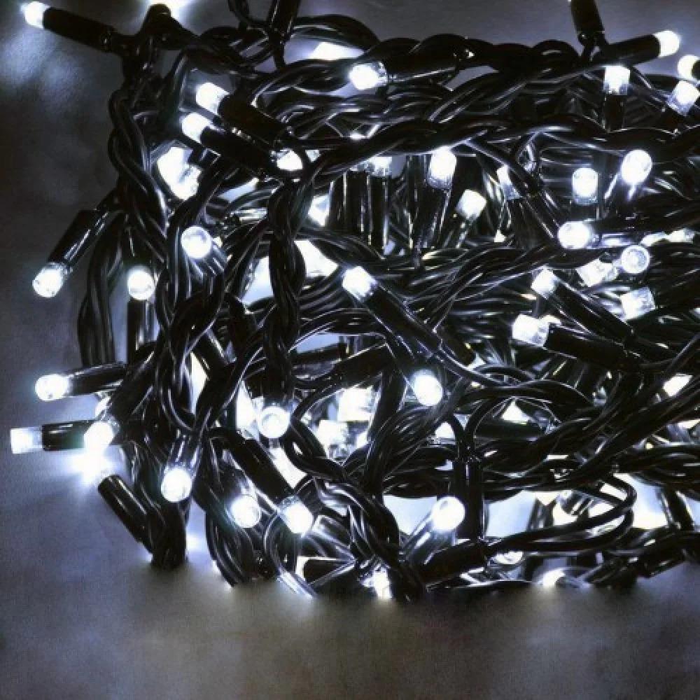 Гирлянда уличная штора LED 200 Холодный Белый черный провод 1-107