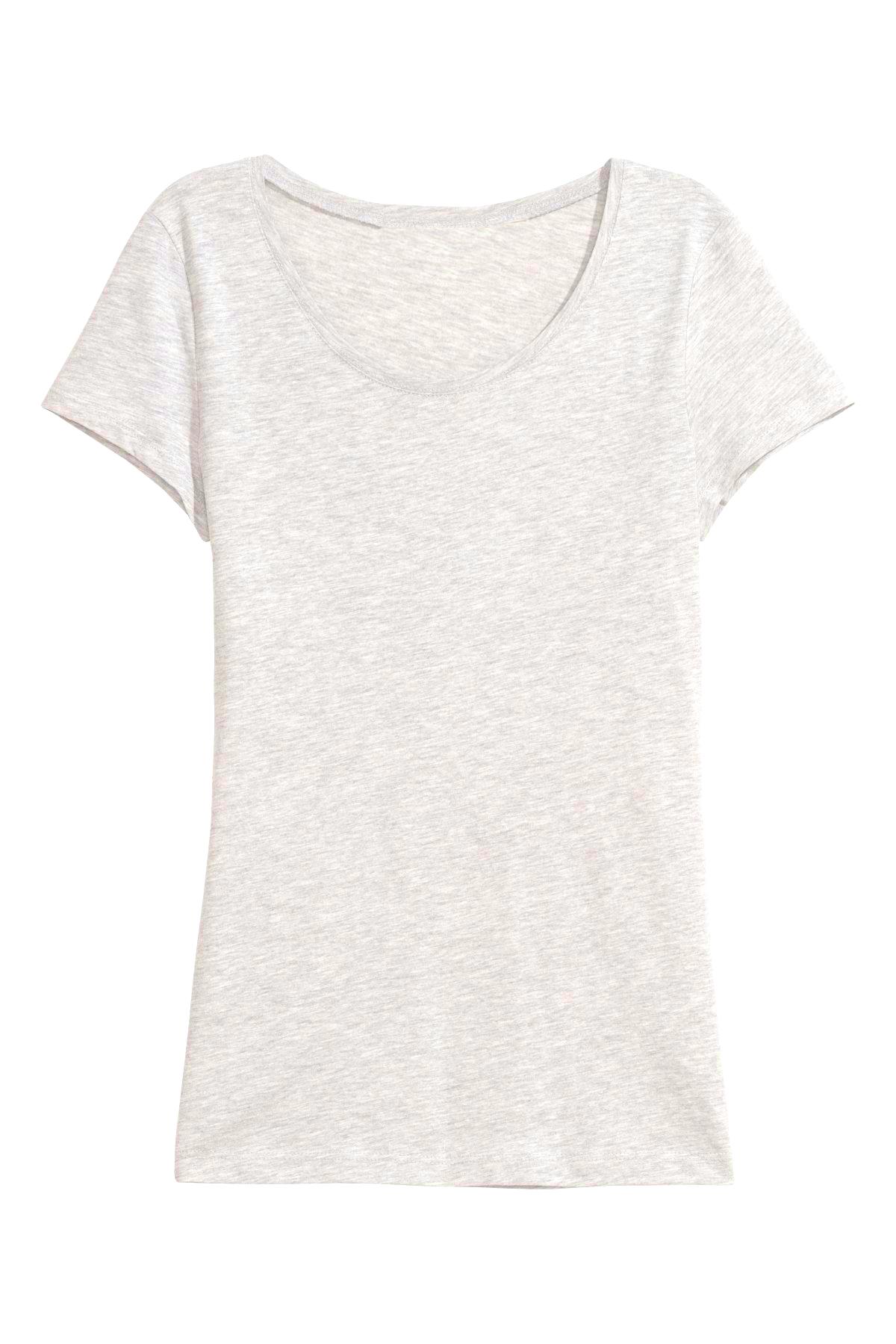 Футболка H&M S Cвітло-сірий меланж (2982434)