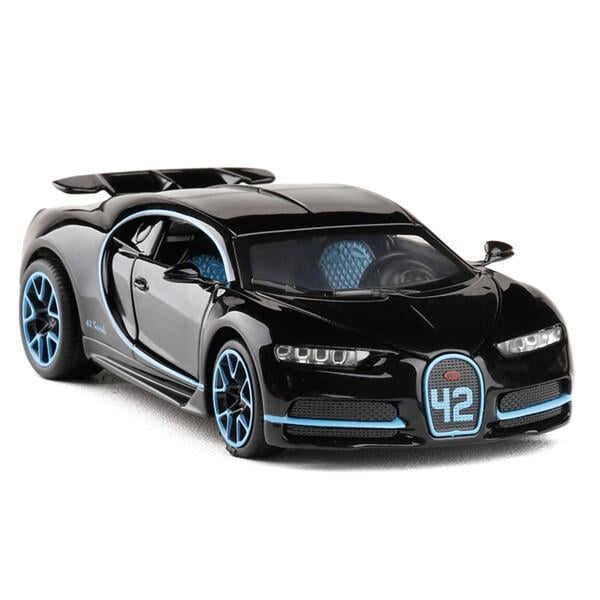 Колекційна модель Bugatti Chiron машинка 15 см Чорно-червоний (59345)