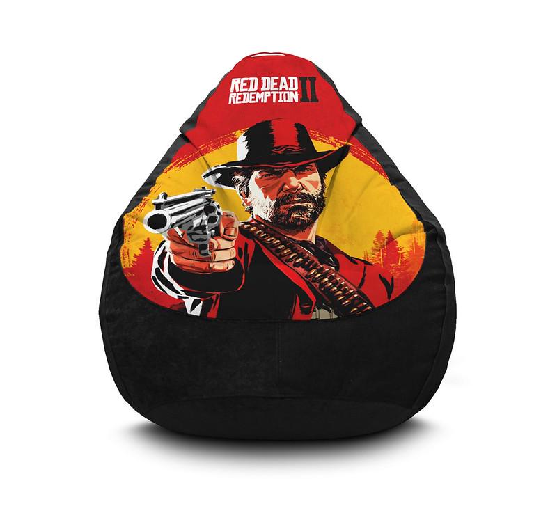 Кресло мешок iPuff Red Dead Redemption 2 Флок XXL 90х125 см Черный