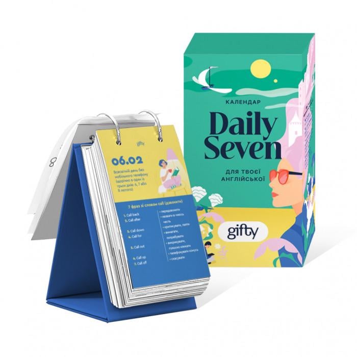 Календарь настольный Gifty Daily Seven опрокидной на кольцах/английские слова каждый день/без привязки к году (0398)