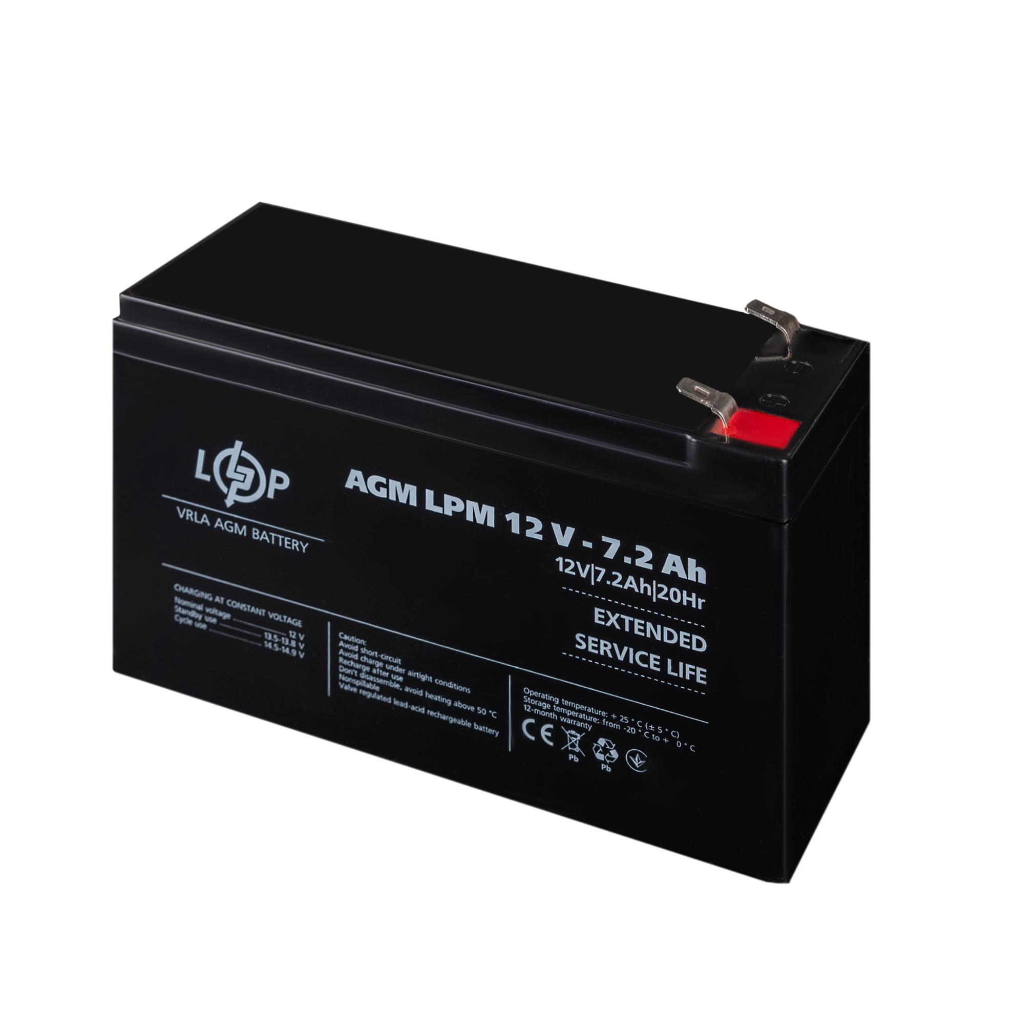 Аккумулятор AGM LPM 12V 7,2 Ah - фото 4