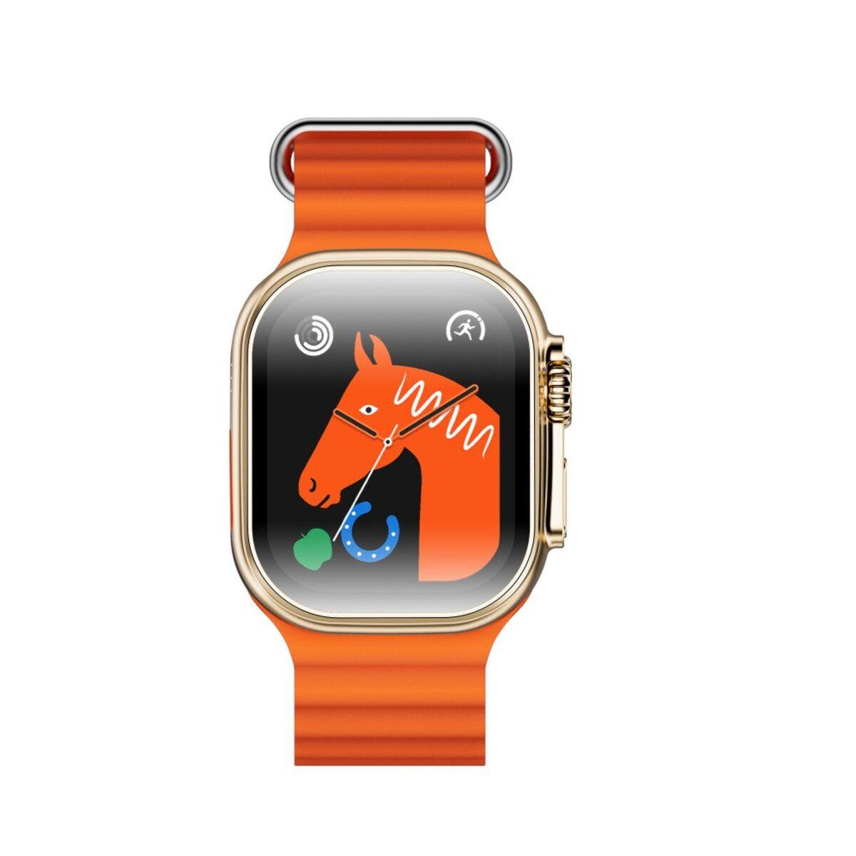 Смарт-часы W&O X10 Ultra 3 2,02" IP67 Bluetooth звонки функции здоровья/музыкальный плеер Золотой (621287)