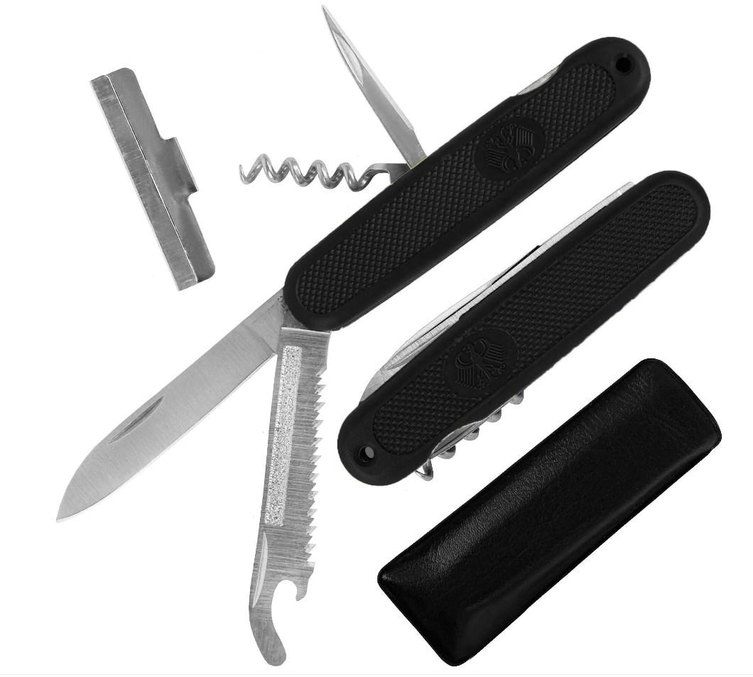 Ніж багатофункціональний Mil-Tec Old Style 7в1 з чохлом Чорний (15337050) - фото 2