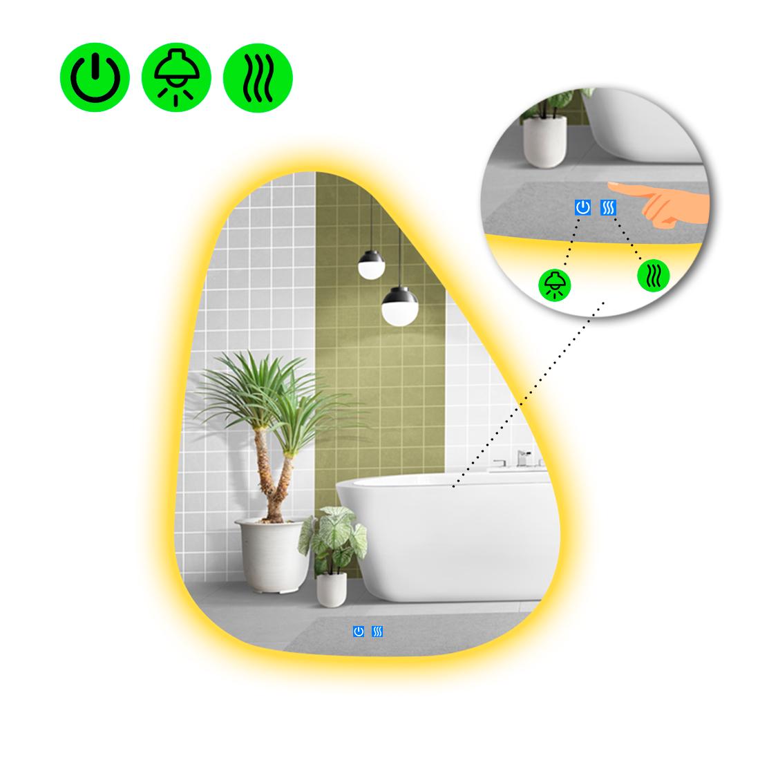Зеркало с LED подсветкой Doccia 2 с двумя/сенсорами и подогревом 140x110 см (Doccia2-100)