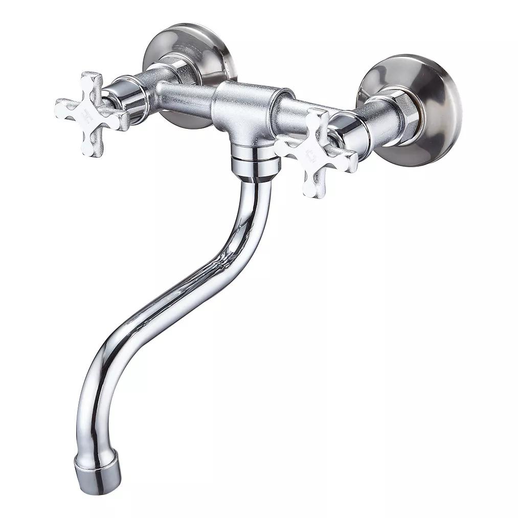 Смеситель для кухни Wezer JIK12-A102 настенный двухвентильный Хром (102221)