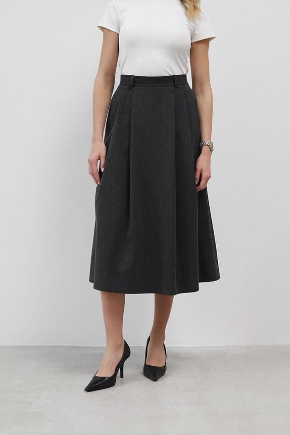 Спідниця міді в складку Дика Спідниця S Сірий (5050) Спідниця міді в складку Дика Спідниця S Сірий (5050)