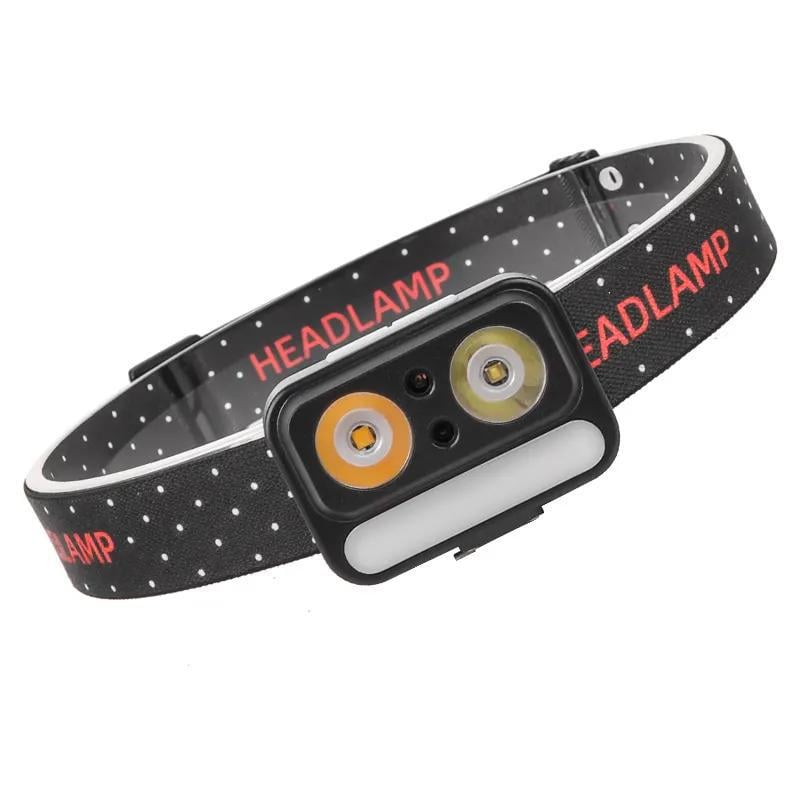 Ліхтар налобний 2069-XPG/XPG/5SMD Motion sensor USB-C Black (10897)
