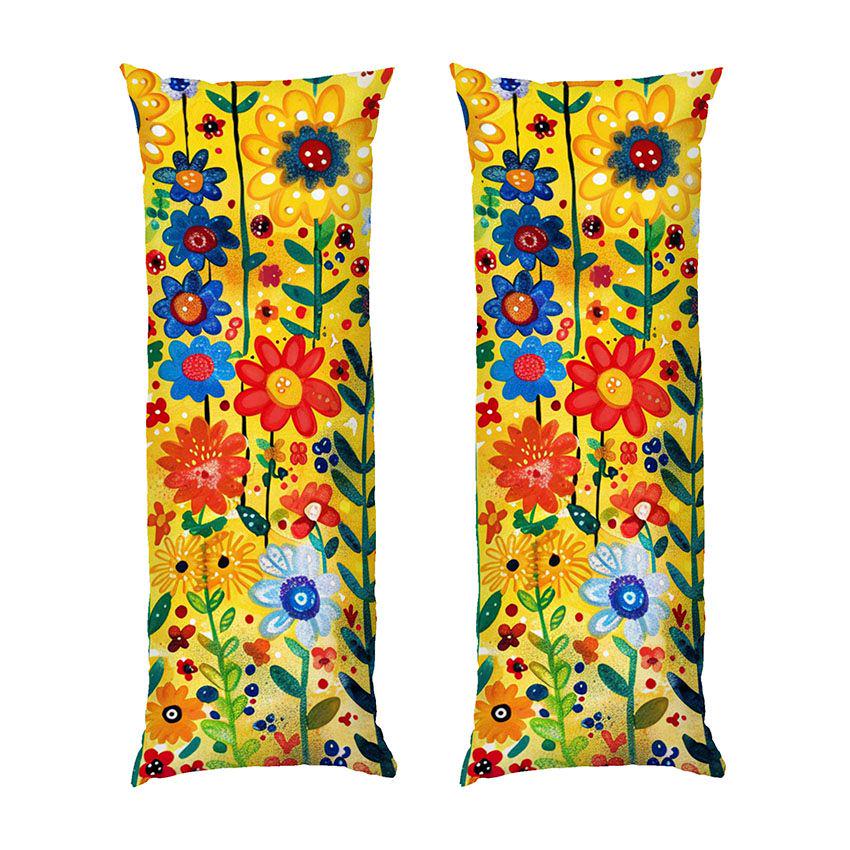 Подушка дакимакура Petrykiv painting Bright yellow pattern габардин 150х50 см (114219-3)