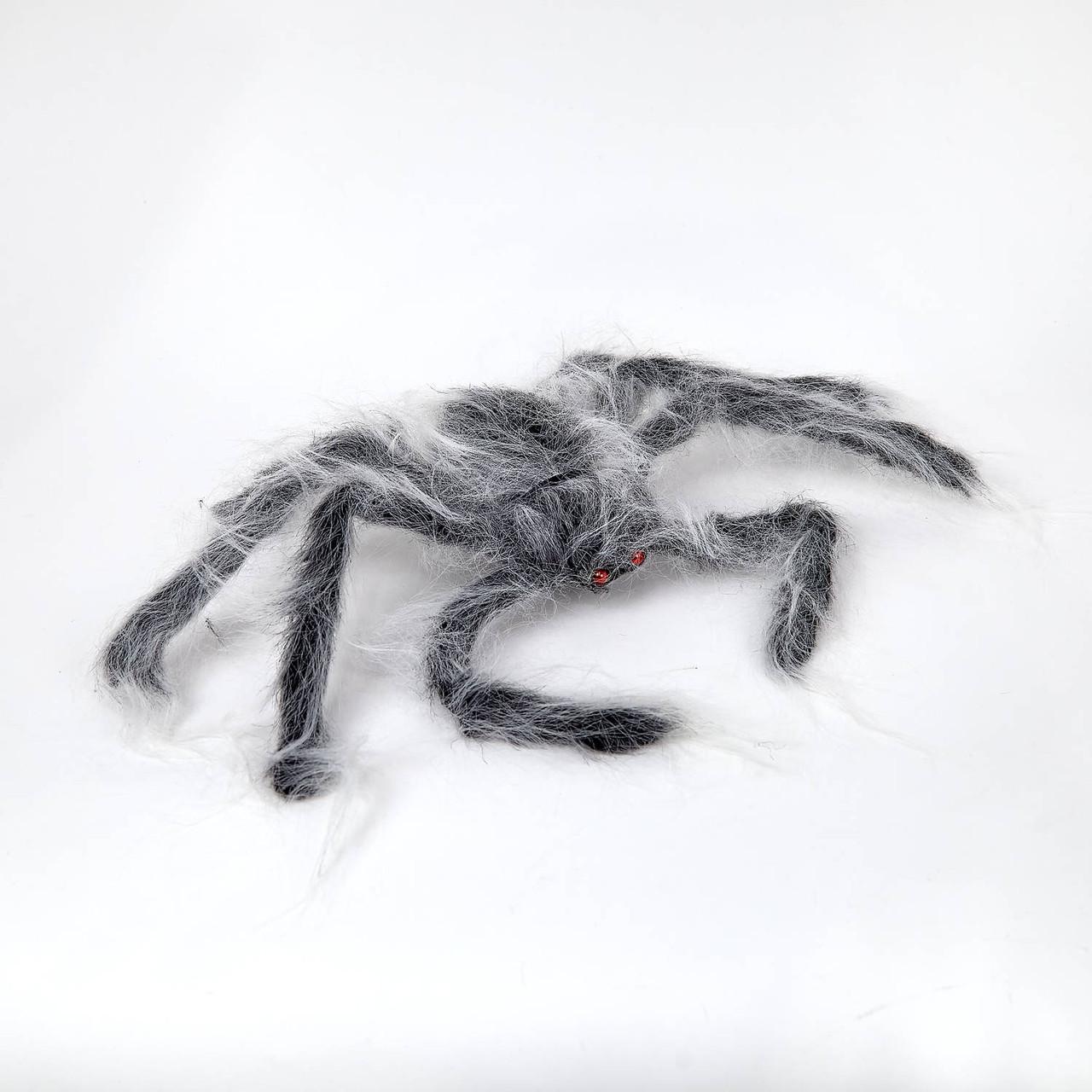 Декоративный Паук на Хэллоуин с белой шерстью 45 см