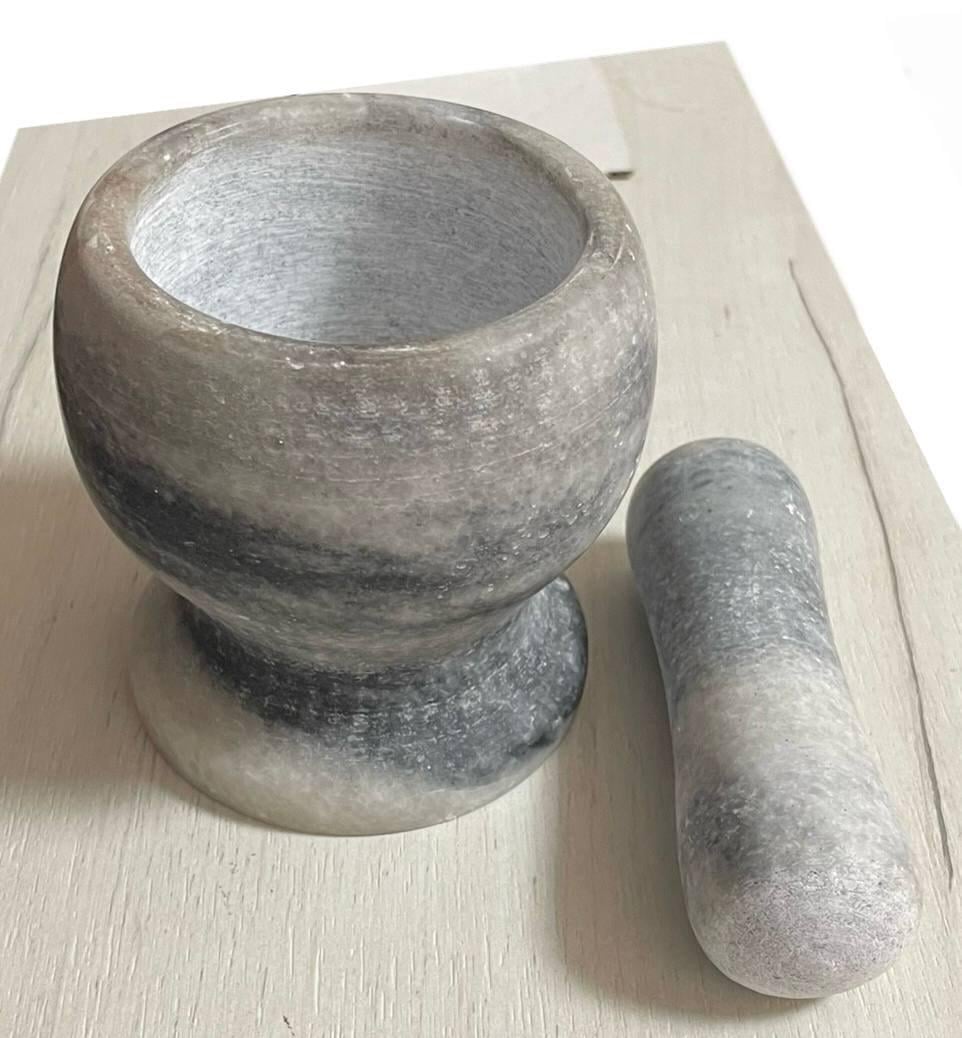 Ступка мраморная с пестиком 10,5 см 1,5 кг Светло-серый