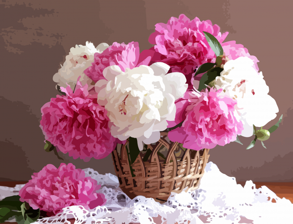 Картина по номерам Art Craft Пионы в корзинке 40х50 см (12130-AC)