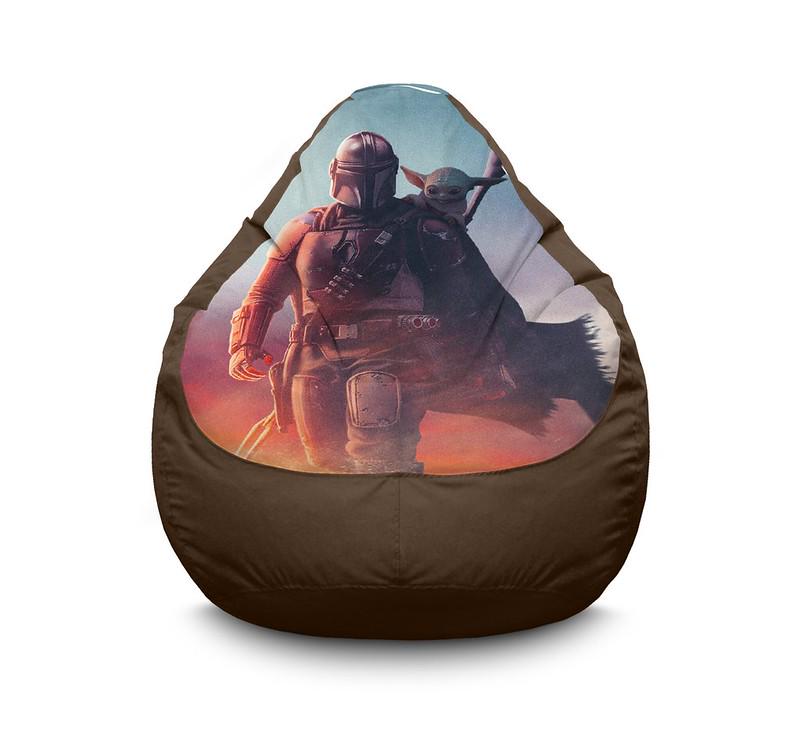 Кресло мешок iPuff The Mandalorian and Grogu Оксфорд XL 80x110 см Коричневый