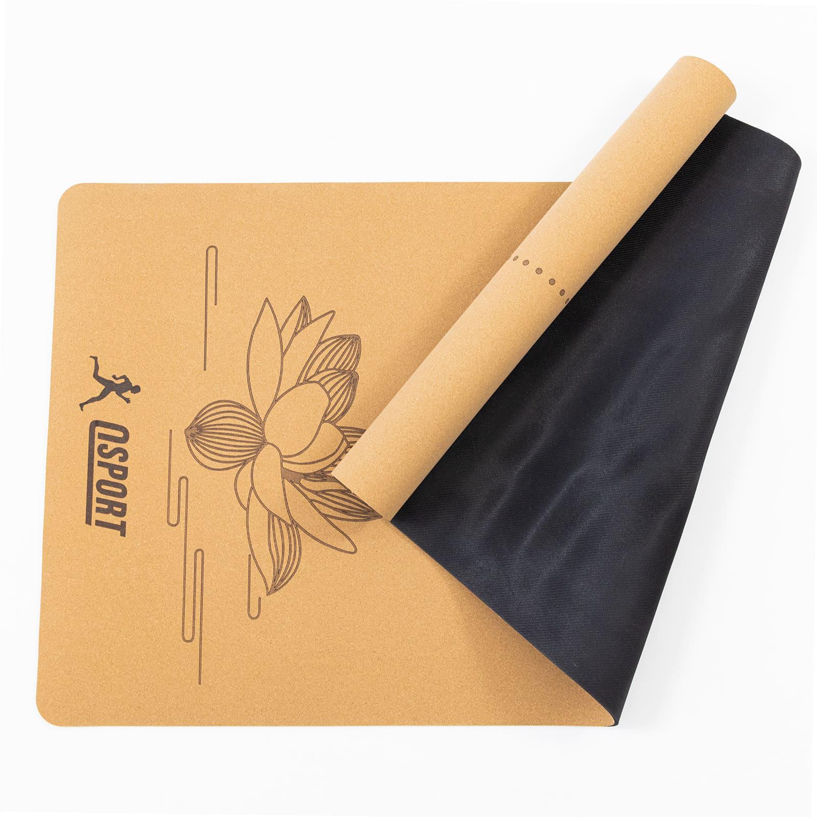 Килимок для йоги та фітнесу OSPORT пробковий двошаровий 183х61х0,4 см (OF-0285) - фото 2